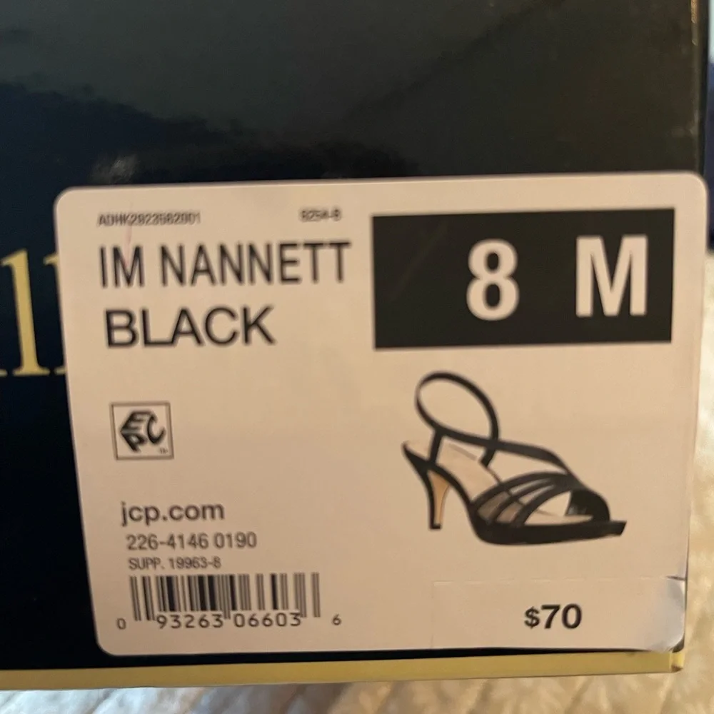 IM NANNETT Sparkling Black 2” Heels Size 8 - Picture 5 of 6